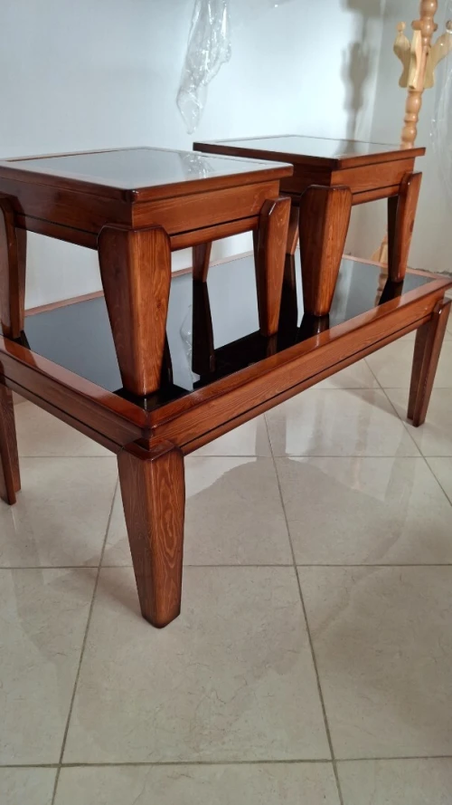 Tables bassea avec 2 Tables gigognes   bois rouge 1er choix