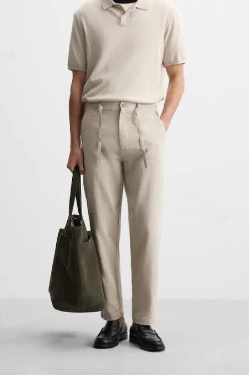 Pantalon en lin old money zara