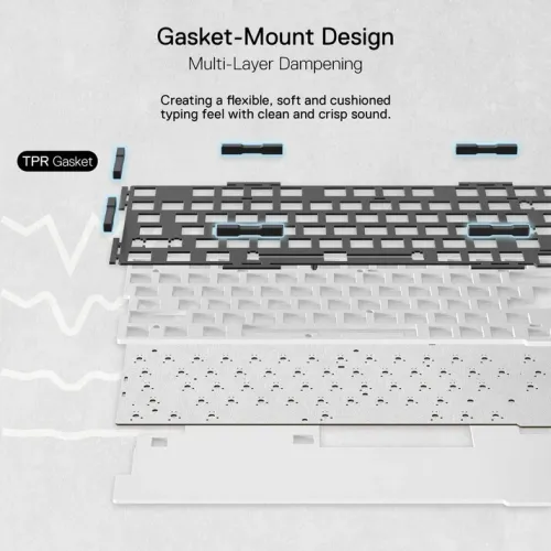 CLAVIER REDRAGON K649 ELF PRO CRYSTAL 75% WIRELESS/BLUETOOTH
