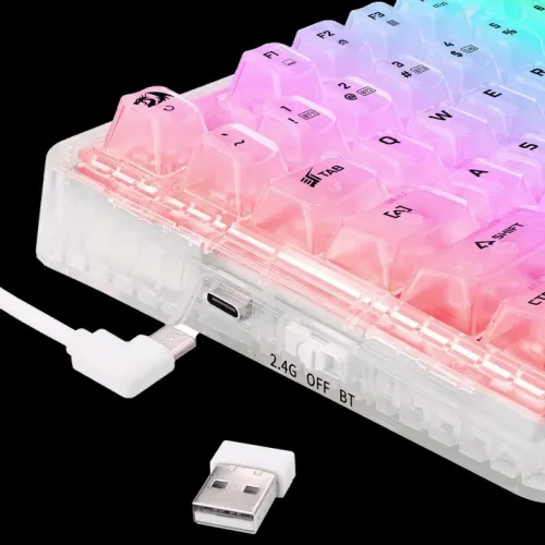 CLAVIER REDRAGON K649 ELF PRO CRYSTAL 75% WIRELESS/BLUETOOTH