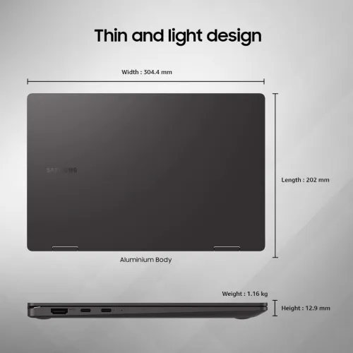 LAPTOP SAMSUNG GALAXYBOOK 2 PRO I5-1240P/8GBDDR5/SSD NVME256GB/ECRAN 13.3 FHD AMOLED
