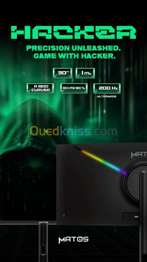 MATOS HACKER 30" QHD 2K Fast VA Curved 200Hz 
