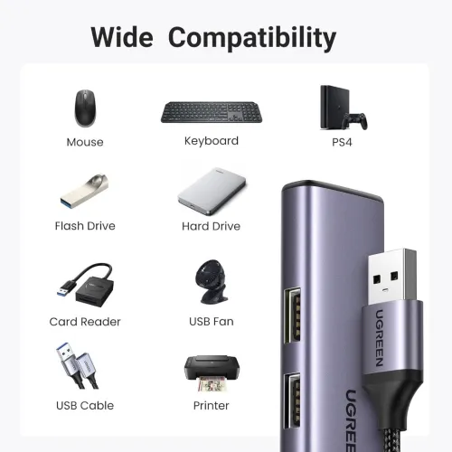 UGREEN USB 3.0 TO 4*USB 3.0 HUB + TYPE-C 5V EXTERNAL POWER CM473