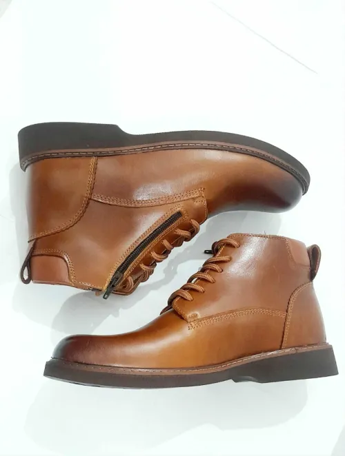 Chaussure demi bottes en cuir veritable semelle importation 