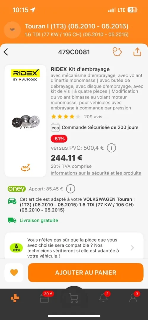 Embrayage complet 
