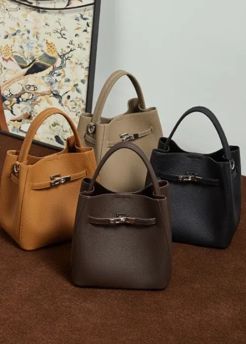 Sac seau cuir pleine fleur femme 2026 chic polyvalent main bandoulière