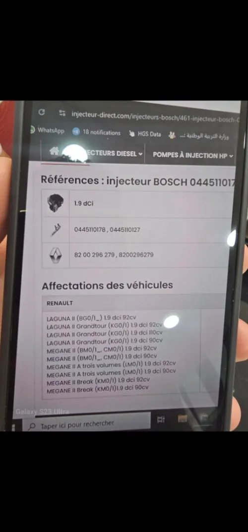 Les injecteur 1.9 dci 110 ch 