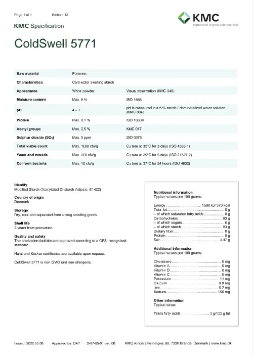 KMC Amidon modifier à froid 1422