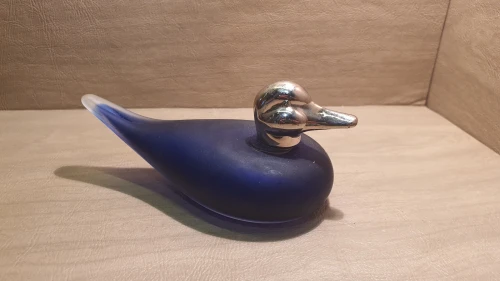 Presse papier Canard bleu cobalt Verre de Murano Italie Vetri Murano 