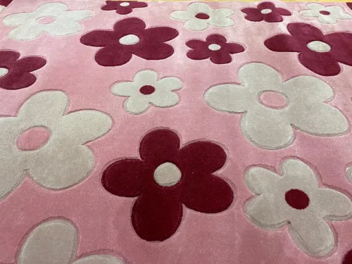 Tapis rose fleuri 162x238 CM