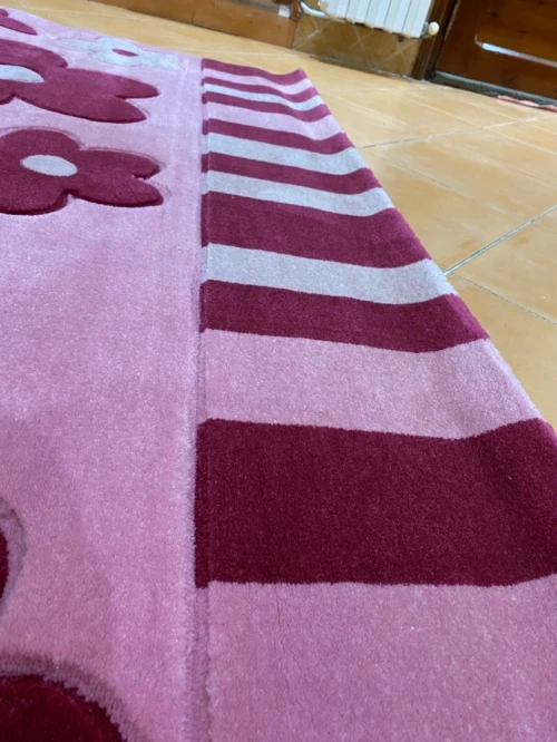 Tapis rose fleuri 162x238 CM
