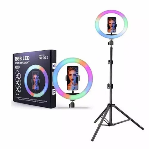 RGB LED Ring Light MJ18/MJ26/MJ33 45cm/26cm/35cm with Phone Clip + MT-75 Tripod Stand