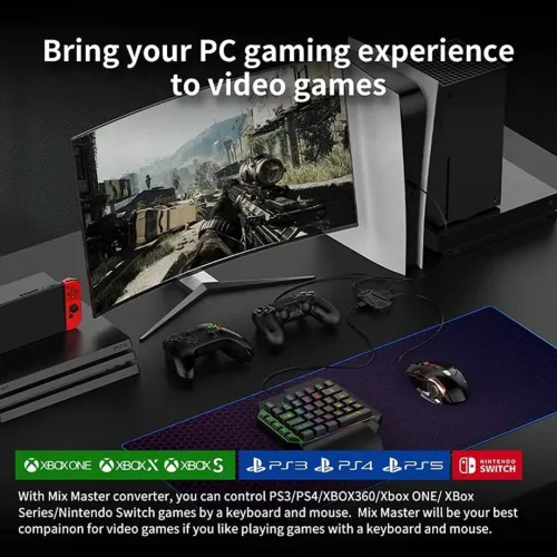 MIX MASTER 7-in-1 Keyboard & Mouse Gaming Combo - For PS4/PS5/Xbox/Switch