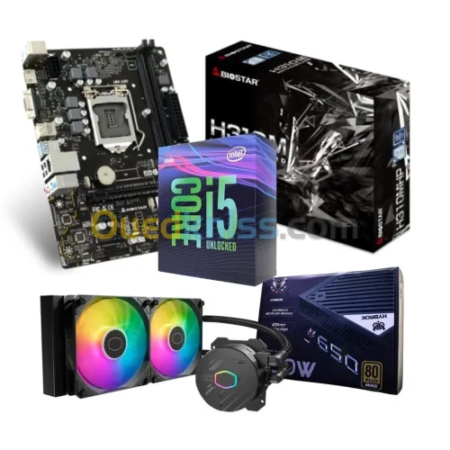 Intel Core i5-9600KF + CM Biostar H310 + Alime Hybrok 650W Bronze + Watercooling Cooler Master 240 L