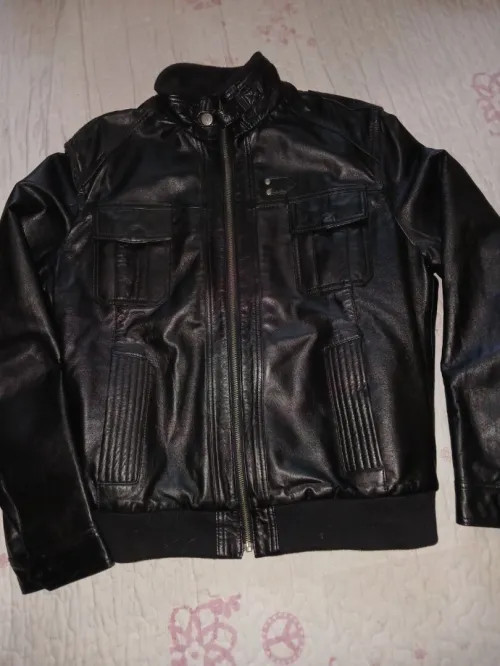 Veste Cuir Noir Original Pakistan Tailles L