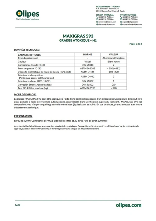 OLIPES MAXIGRAS 593 EP 2 BIDON 5 KG