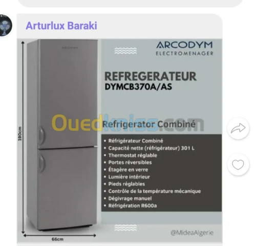 Refrigerateur Combine Defrost Arcodym