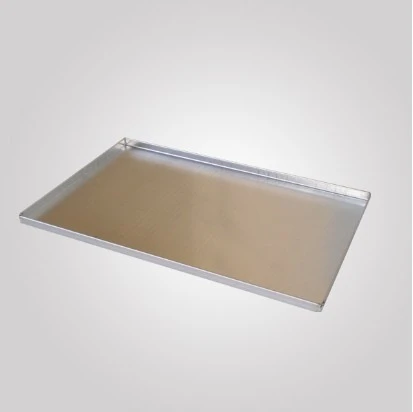 Plaque de cuisson en aluminium perforée/pleine avec bord plié 60x40 