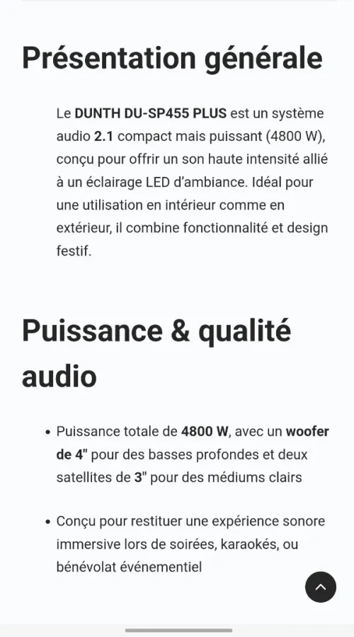Vendre Dunth HAUT PARLEUR    