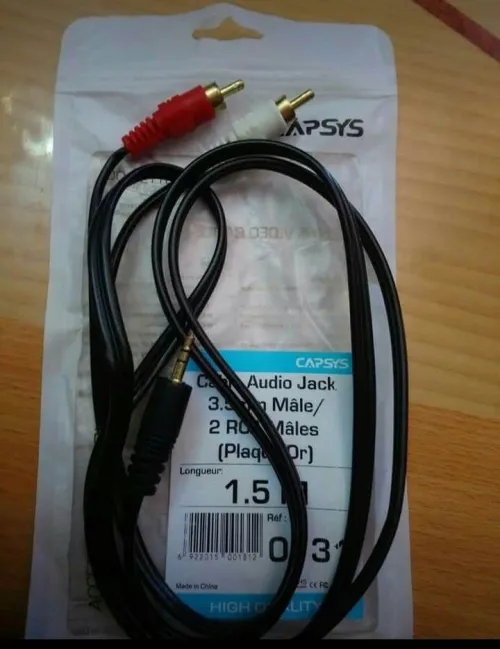 Cable auxilaire RCA pour vehicule Peugeot, Citroen, Renault