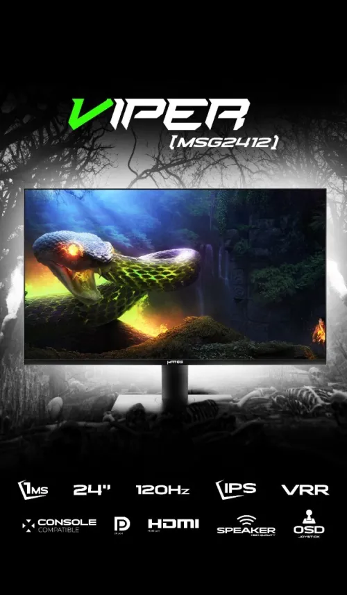 MATOS VIPER - 24" IPS 1MS - 120HZ - MSG2412 - VRR - COMPATIBLE PS5 XBOX