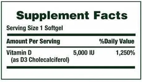 vitamine D3 125 mcg 400 capsules