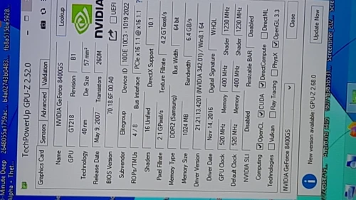 Carte graphique nvidia gt 218/ 1g ddr2