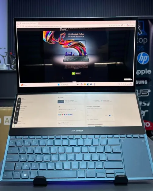 ASUS ZENBOOK PRO DUO INTEL I7 10750H 2.60GHz UP TO 5.00GHz 16GB DDR4 1TB SSD NVME NVIDIA RTX 2060 6GB VRAM INTEL UHD GRAPHICS ECRAN DOUBLE SCREEN 15 INCH 4K TACTILE