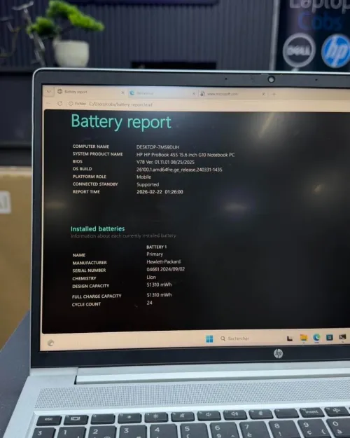 HP PROBOOK 455 G10 RYZEN 5 7530U 2.0 up to 4.5ghz RAM 16GB DDR4 512GB SSD nvme Amd Radeon Tm GRAPHICS ECRAN 15.6 FHD