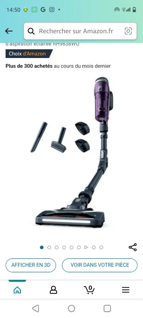 Aspirateur Rowenta balai xforrce flex 12,6+7acs