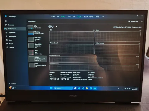 Laptop Hp Omen 16, I7 11th, RTX3050Ti