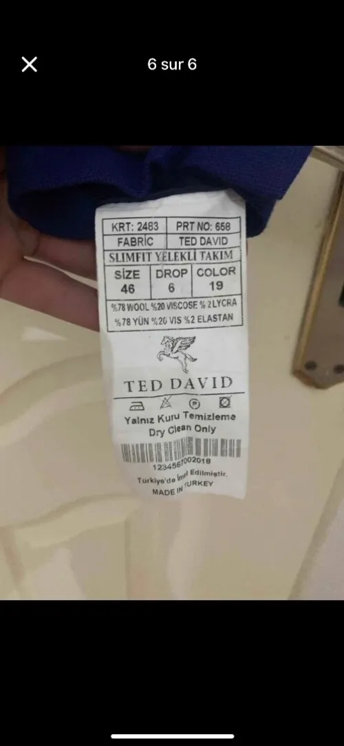 Costume Ted David 3 pièces Original 