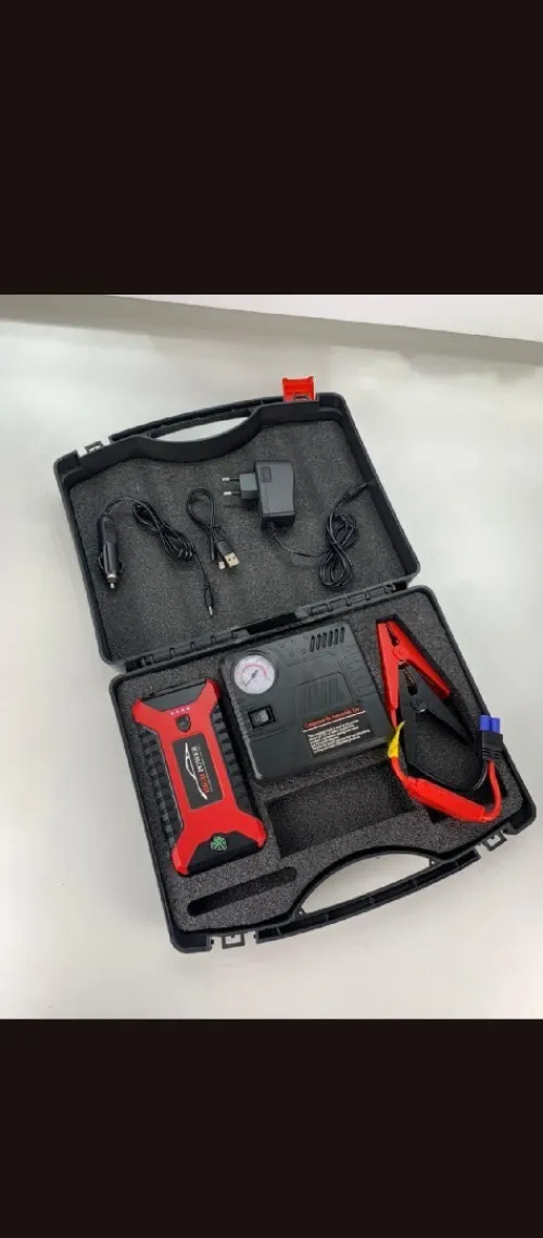 Démarreur Multifonction 99800mAh avec Compresseur d'Air et Câbles de Charge       