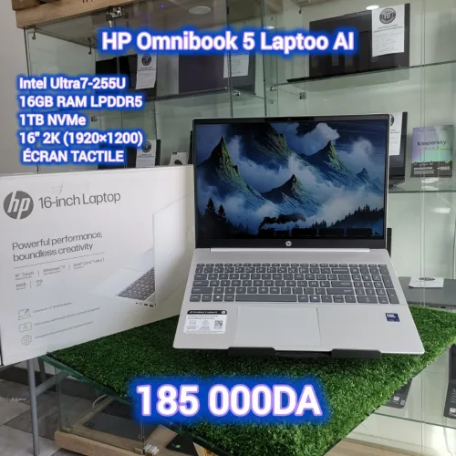 HP OMNIBOOK 5 AI ULTRA 7 16GB 1TB 16"2K TACTILE NEUF SOUS EMBALLAGE