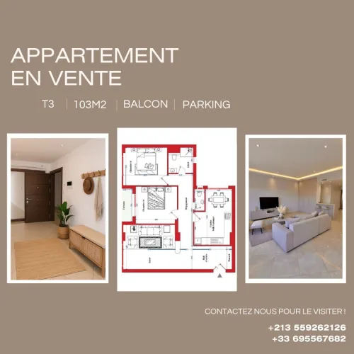 Vente Appartement F3 Tlemcen Tlemcen