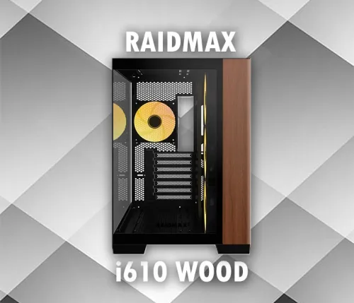 RAIDMAX i610 WOOD / GAMING CASE / 4FANs ARGB / ATX