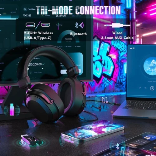 ATTACKSHARK L30 PRO / GAMING HEADSET / BLACK / WIRELESS