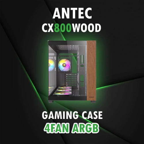 ANTEC CA-CX800 WOOD / GAMING CASE / ARGB / BLACK / ATX