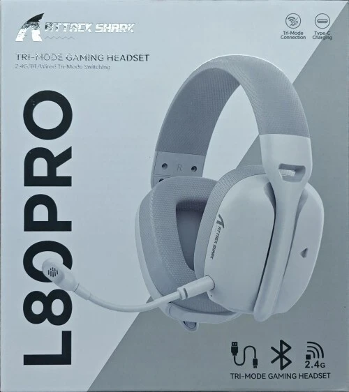 ATTACKSHARK L80 PRO / GAMING HEADSET / WHITE WIRED