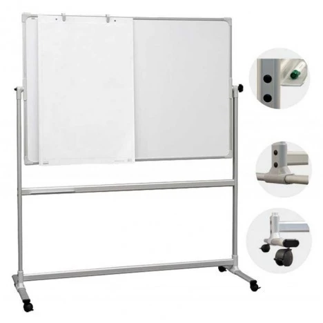 TABLEAU BLANC PIVOTANT MAGHETIQUE 120*90 X ONE