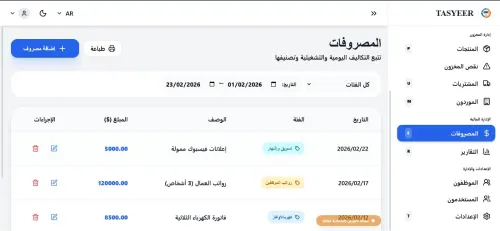 نظام تسيير المحلات و الشركات التجارية TASYEER