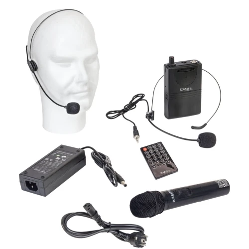 SYSTÈME DE SONORISATION PORTABLE AUTONOME 12”/30CM AVEC USB-MP3, REC, VOX, BLUETOOTH, 2 MICROS UHF