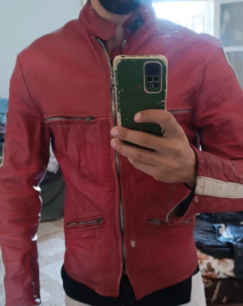 Veste cuir moto blouson ensemble 