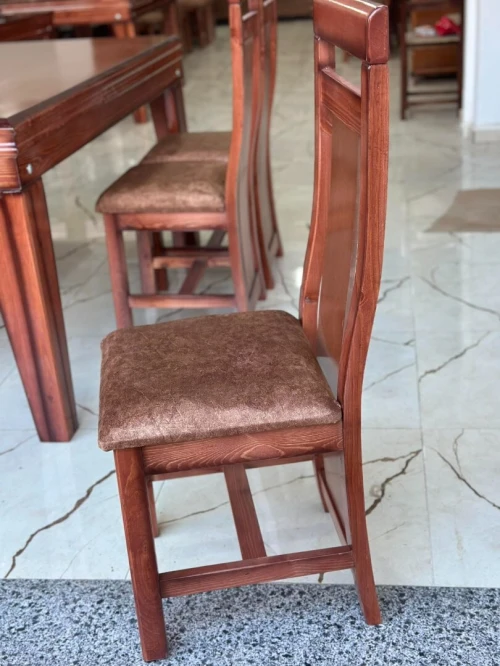 Table salle a manger 6 chaise bois rouge 