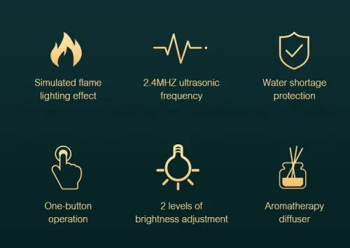 Diffuseur d'arôme humidificateur d'air huiles essentielles en flamme