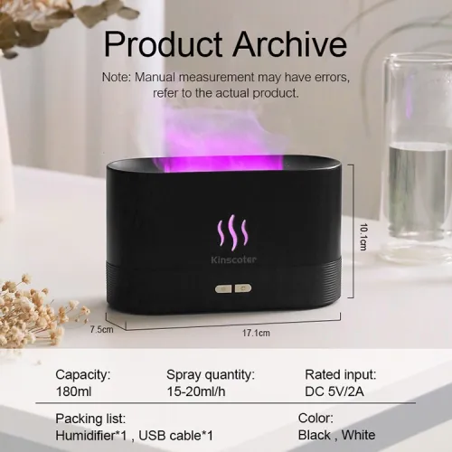 Diffuseur d'arôme humidificateur d'air huiles essentielles en flamme