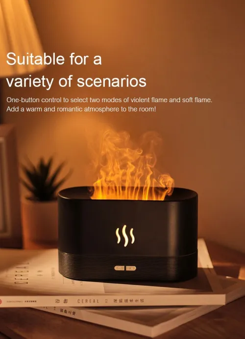 Diffuseur d'arôme humidificateur d'air huiles essentielles en flamme