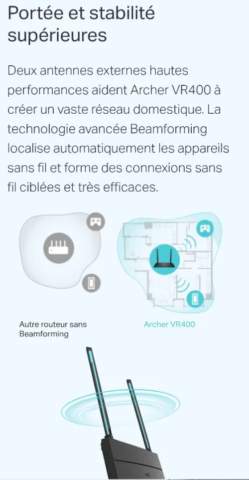 MODEM TP-Link ROUTEUR WI-FI ARCHER VR400 V3