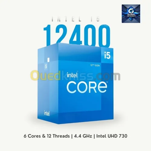 PROCESSEUR INTEL CORE I5 12400 6COEURS 12 THREADS 4.4GHZ 18MO CACHE BOX