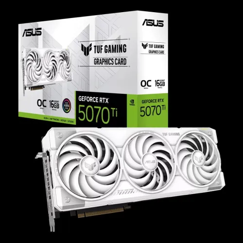 CARTE GRAPHIQUE ASUS TUF Gaming GeForce RTX 5070 Ti 16GB GDDR7 White OC Edition